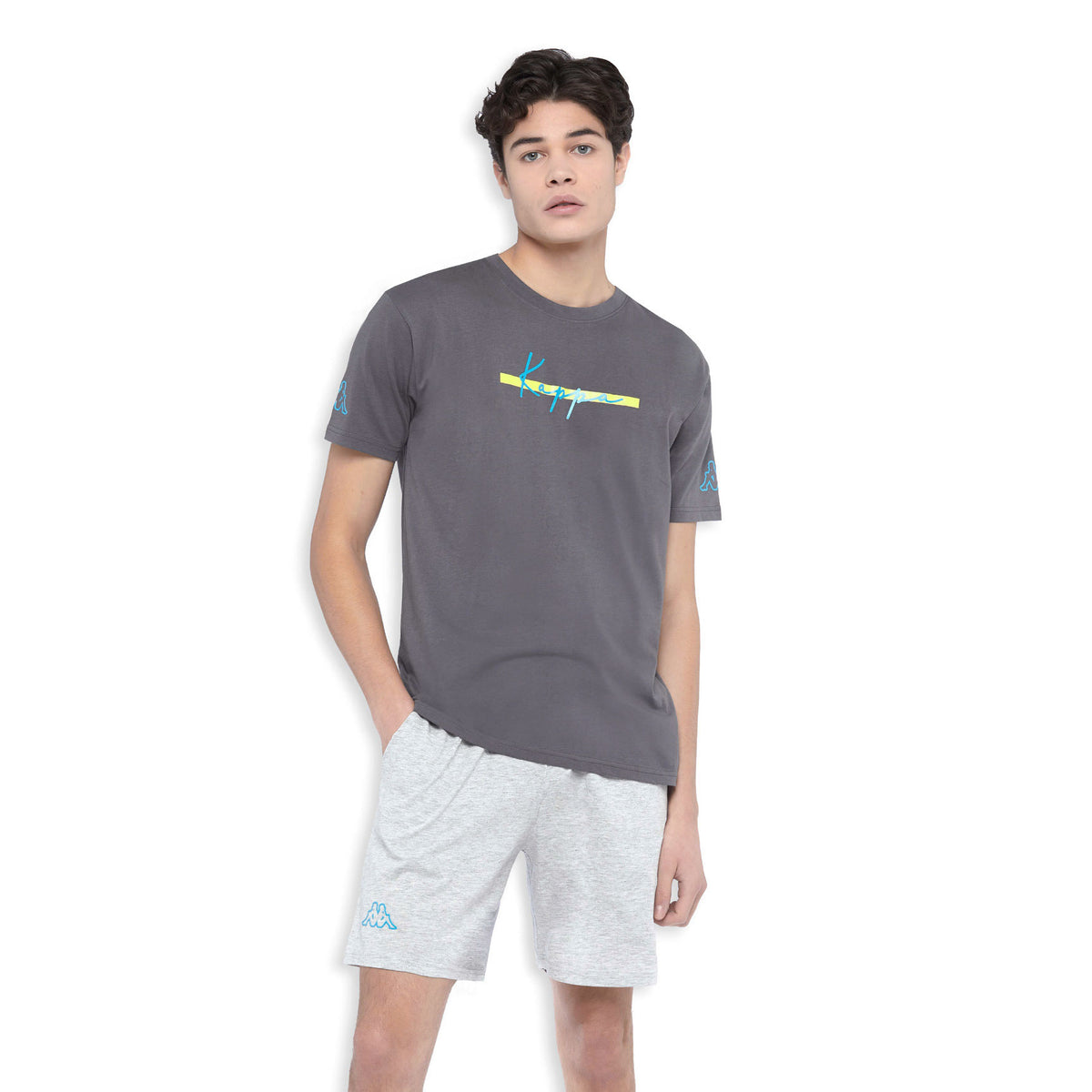 Pigiama uomo ragazzo Kappa KMS22832 100% cotone piombo
