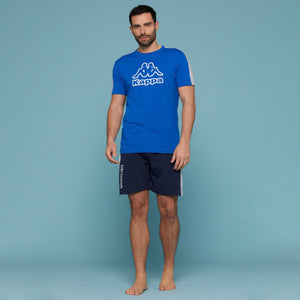 Pigiama uomo sportivo Kappa estivo corto 23725 azzurro blu