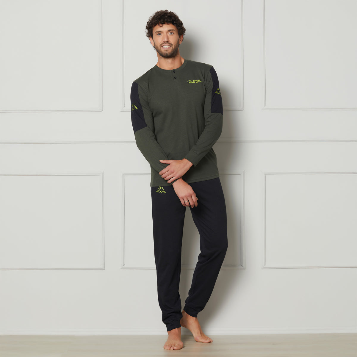 Pigiama Uomo in cotone scollo a serafino Kappa KMS25403