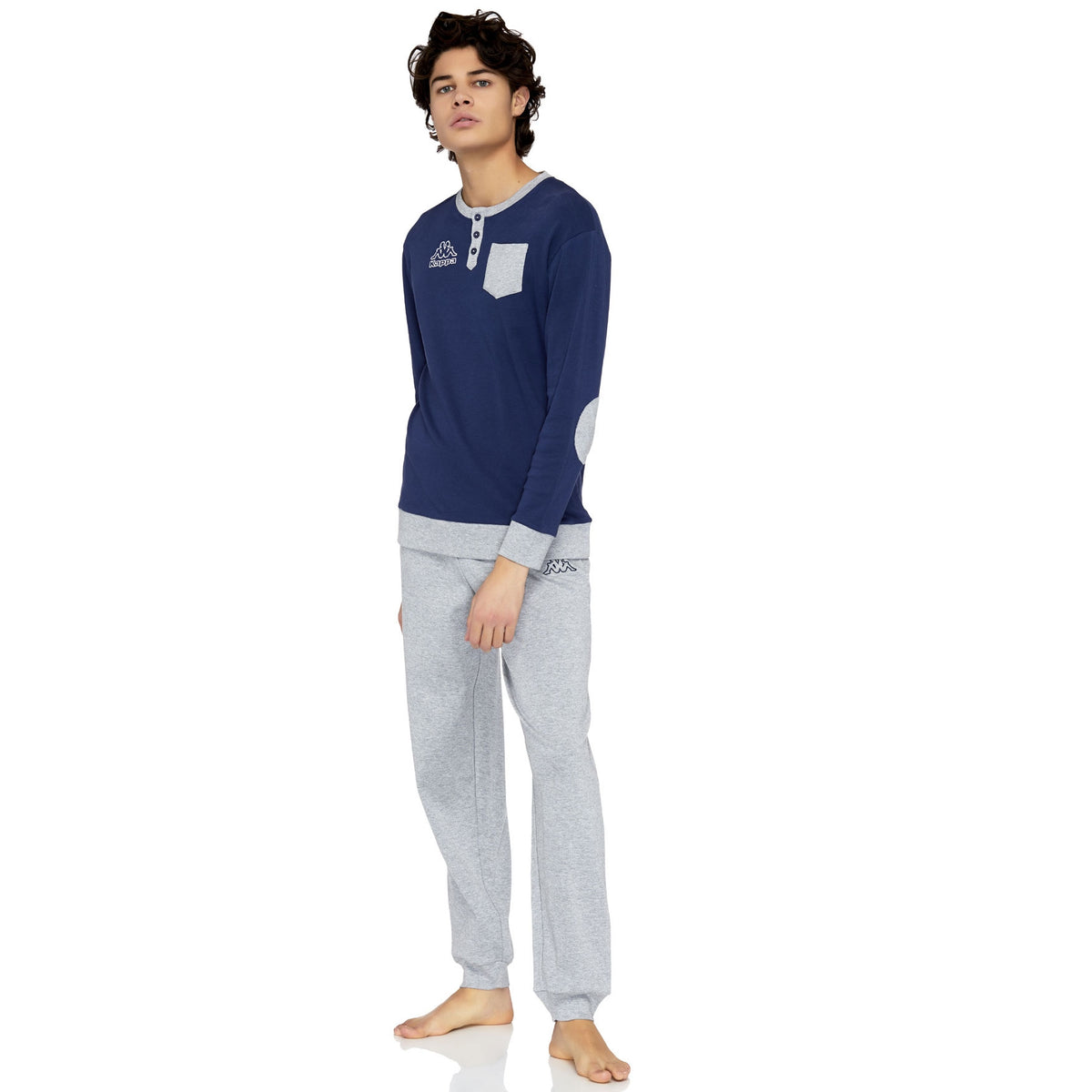 Pigiama uomo Kappa 20507 caldo cotone con toppe