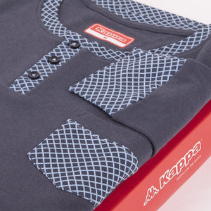 Pigiama uomo in caldo cotone Kappa 21244 blu piombo