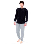 Pigiama uomo Kappa 21262 caldo cotone nero con polsini