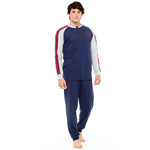 Pigiama uomo Kappa 21273 caldo cotone con polsini blu navy