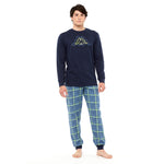 Pigiama uomo Kappa 21277 caldo cotone fantasia geometrica blu navy