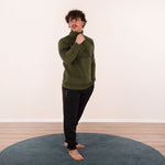 Pigiama tuta Kappa cotone felpato mezza zip uomo 21286 militare