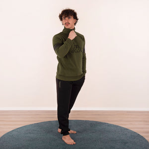 Pigiama tuta Kappa cotone felpato mezza zip uomo 21286 militare