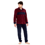 Pigiama uomo Kappa 21298 caldissimo pile coral bordeaux