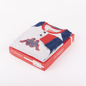 Pigiama bambino Kappa caldo cotone colorato 21420 grigio rosso