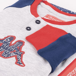 Pigiama bambino Kappa caldo cotone colorato 21420 grigio rosso