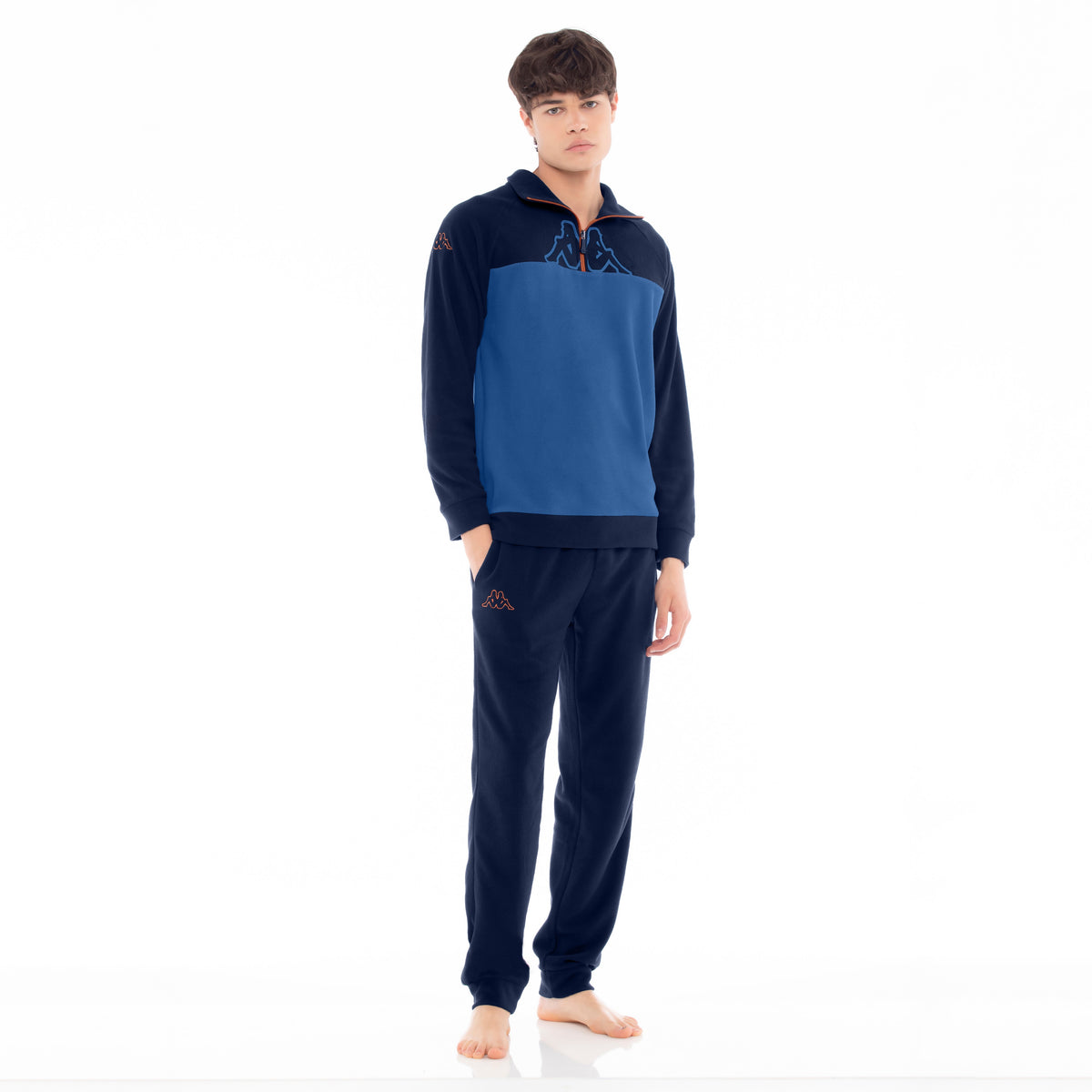 Pigiama tuta in pile micro polar mezza zip Kappa 22131 royal