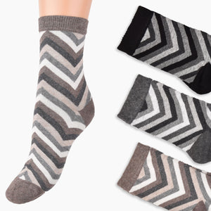 Calze donna Leon d'oro Kris moda fantasia zig zag 3 paia