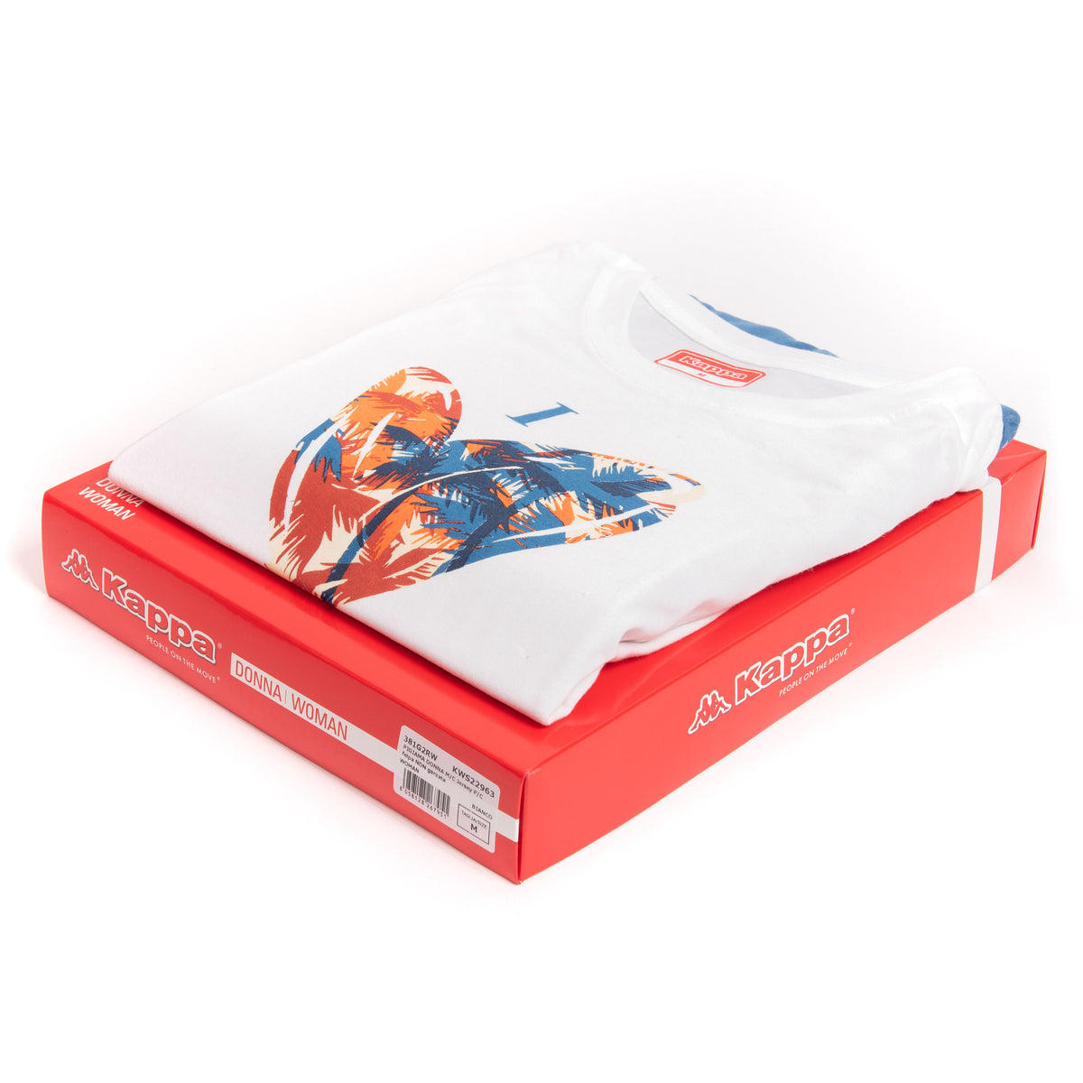 Pigiama Kappa donna estivo cotone KWS 22963 bianco