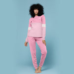 Pigiama donna Kappa caldo cotone rosa con polsini 21371