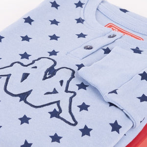Pigiama bambina caldo cotone con stelle Kappa celeste 21382B