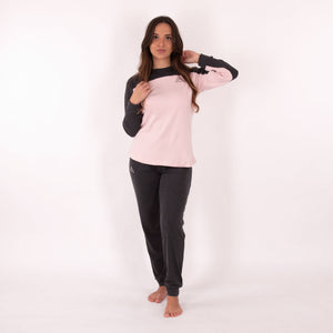 Pigiama Kappa donna caldo cotone 21386 rosa antracite