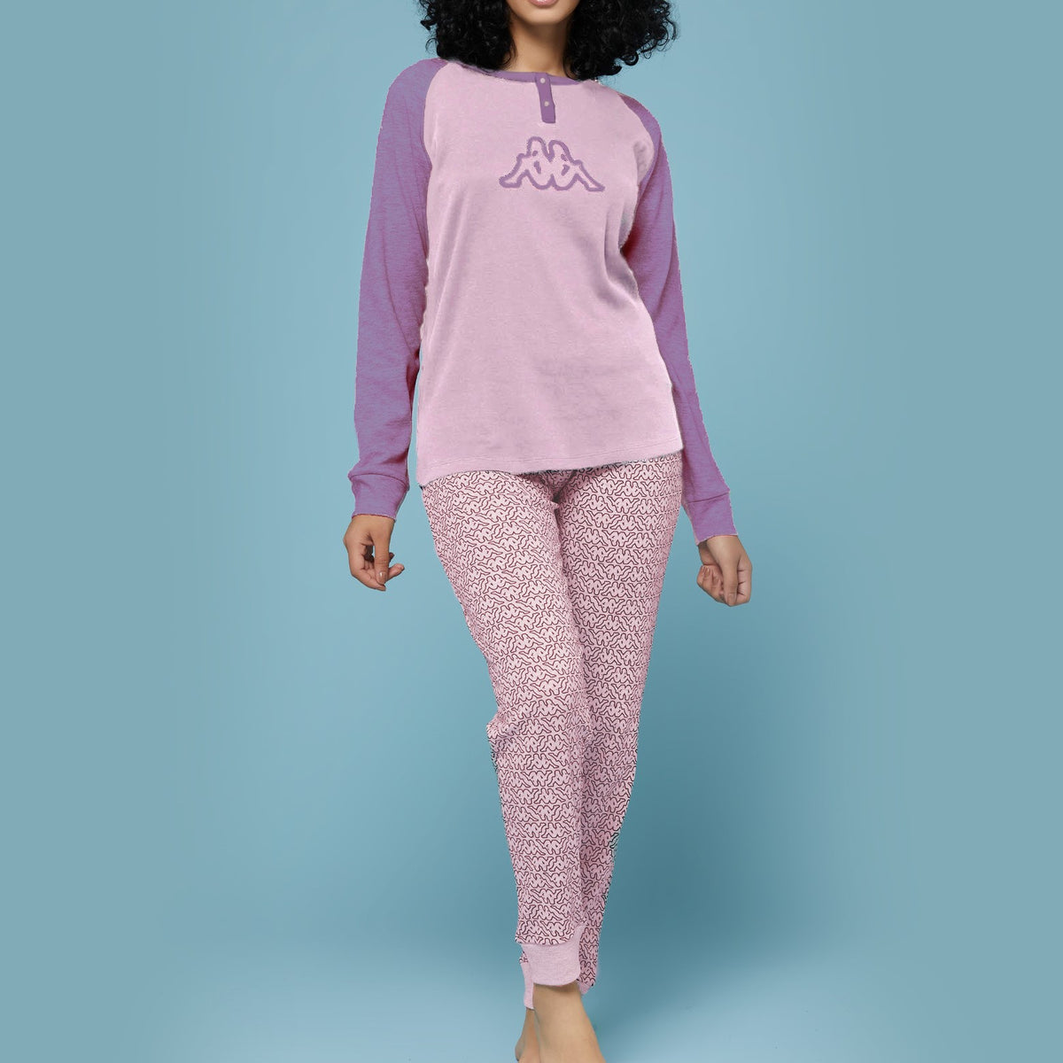 Pigiama bimba ragazza caldo cotone rosa Kappa 21387 rosa