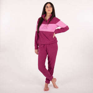 Pigiama donna invernale kappa 21394 prugna in pile