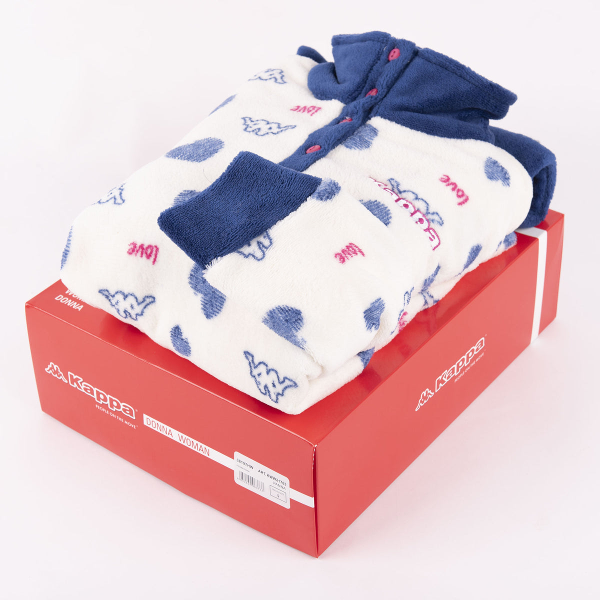 Pigiama donna coral caldissimo morbido Kappa 21703 panna