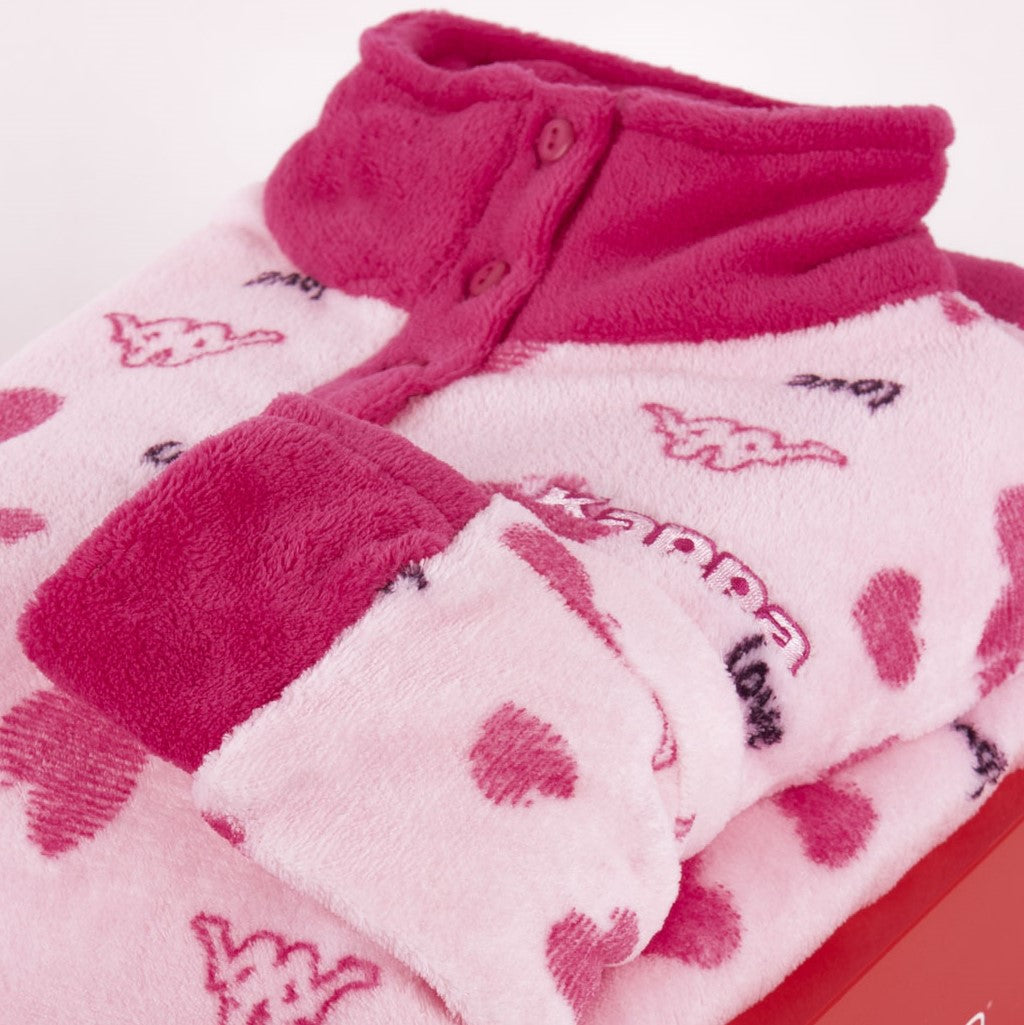 Pigiama donna coral caldo morbido a collo alto Kappa 21703 rosa