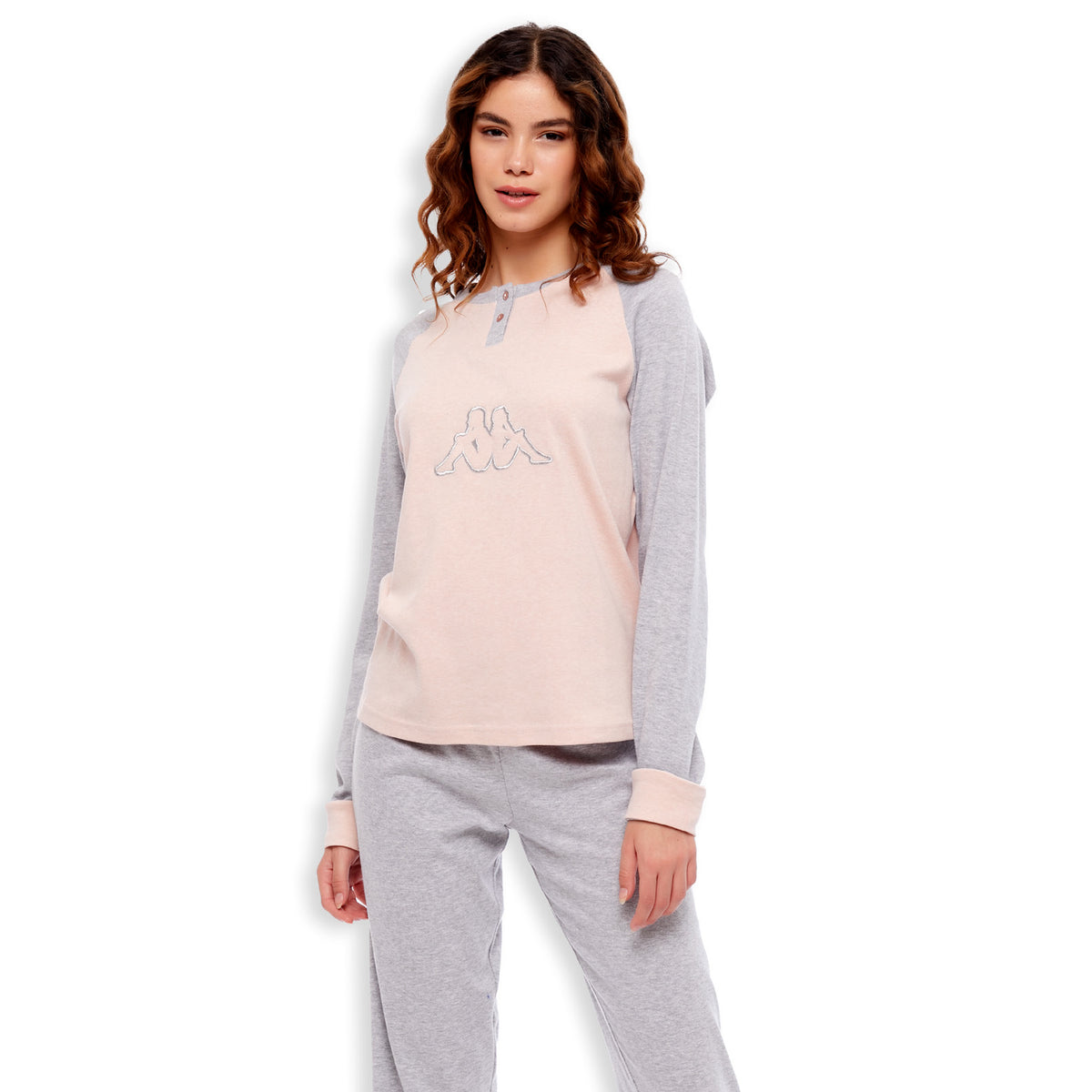 Pigiama Kappa modello sportivo in caldo cotone 22206 rosa mel
