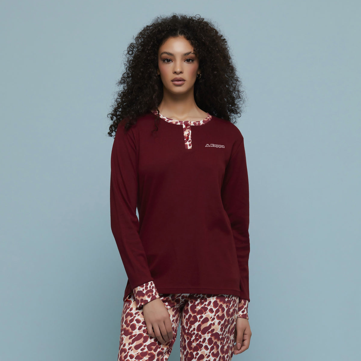 Pigiama donna caldo cotone leopardato Kappa KWW 23001