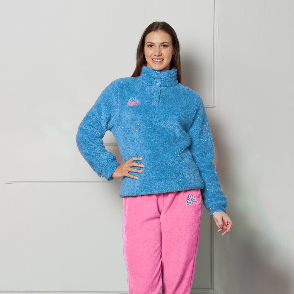 Pigiama Donna scollo a serafino e collo alto in caldo coral Kappa 24755