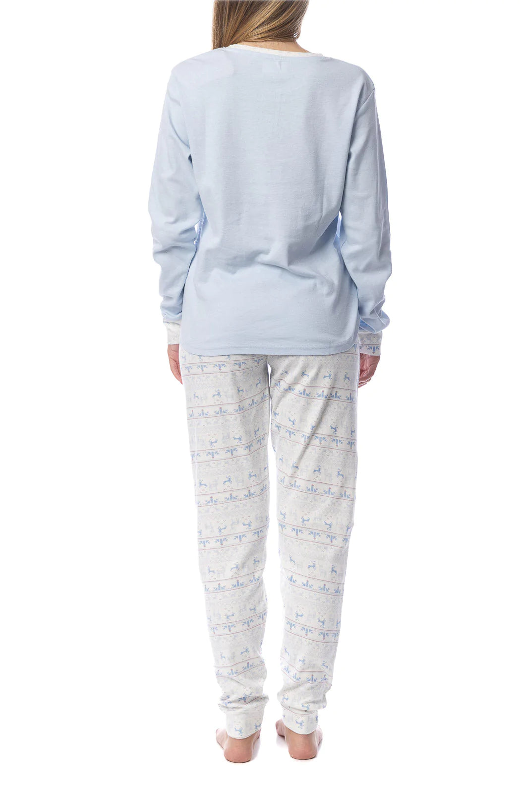 Pigiama donna invernale Kappa KWW22211 caldo cotone celeste