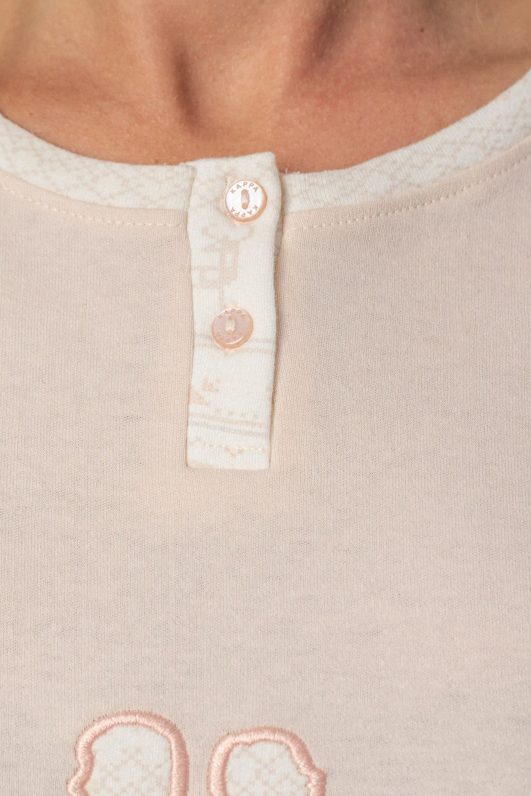 Pigiama donna invernale Kappa KWW22211 caldo cotone cipria