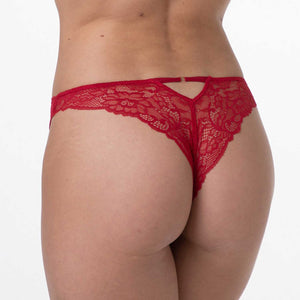 Slip donna brasiliana pizzo rosso Lovable L0DKU