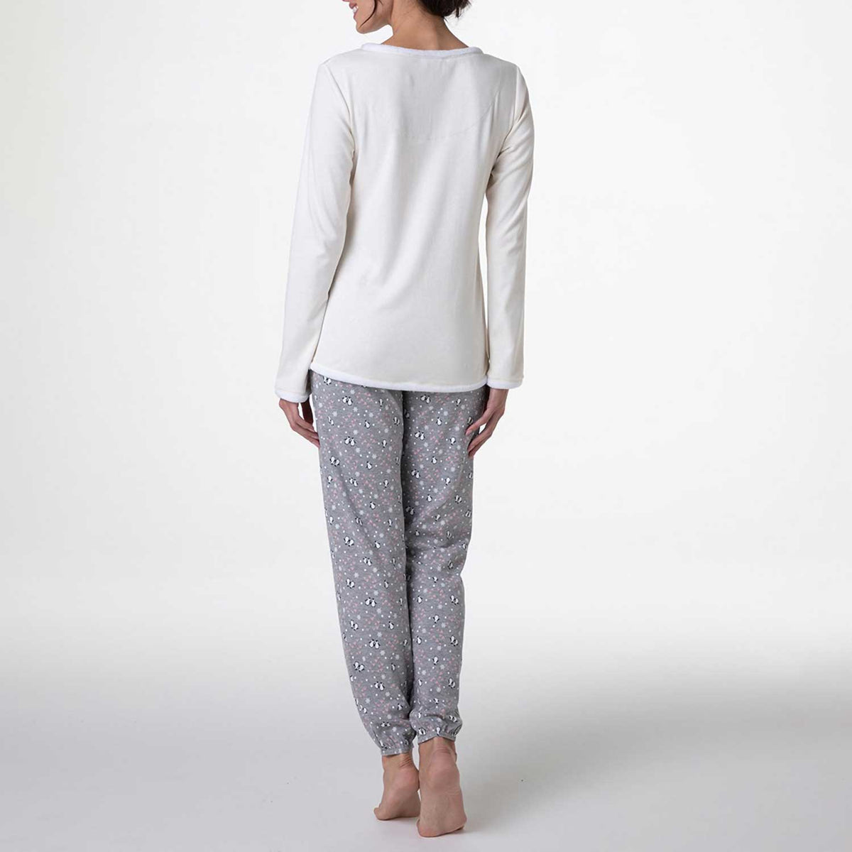 Pigiama donna pinguino caldo cotone Lovable L0AE9I