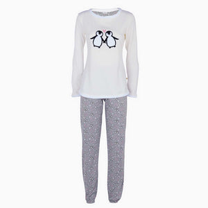 Pigiama donna pinguino caldo cotone Lovable L0AE9I