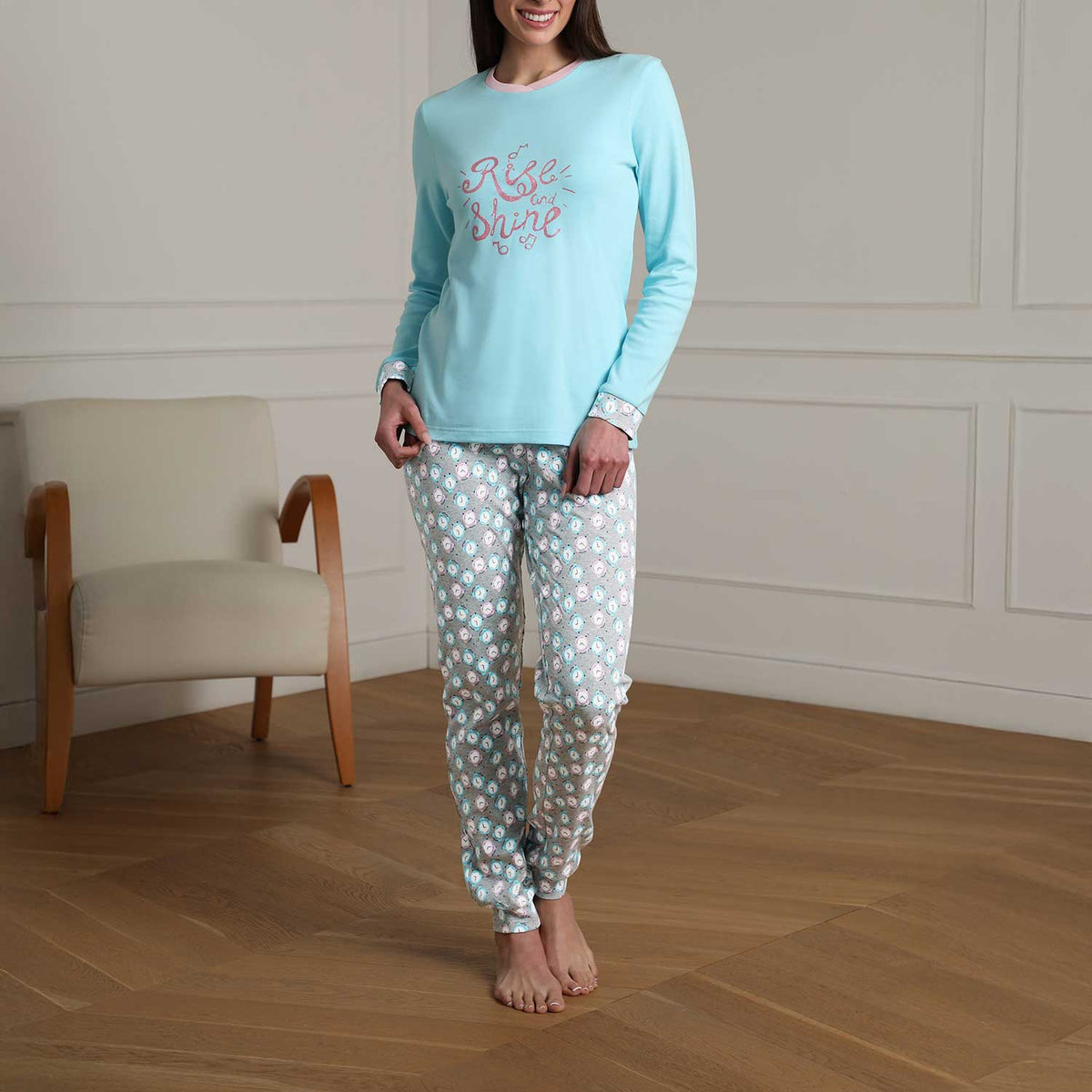 Pigiama donna invernale con orologi Lovable L0EAB