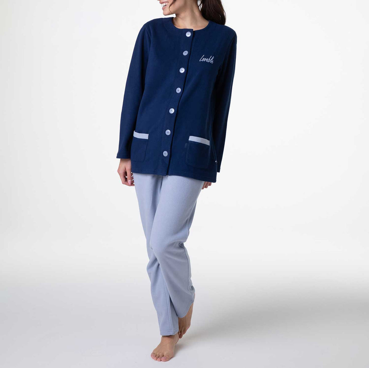 Pigiama donna maglia aperta in pile Lovable L0EAE