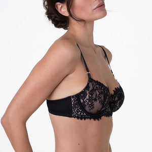 Reggiseno balconcino con ferretto in pizzo nero Lovable L0EE5