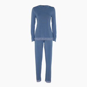 Pigiama donna lungo in modal e pizzo Lovable L0EHP