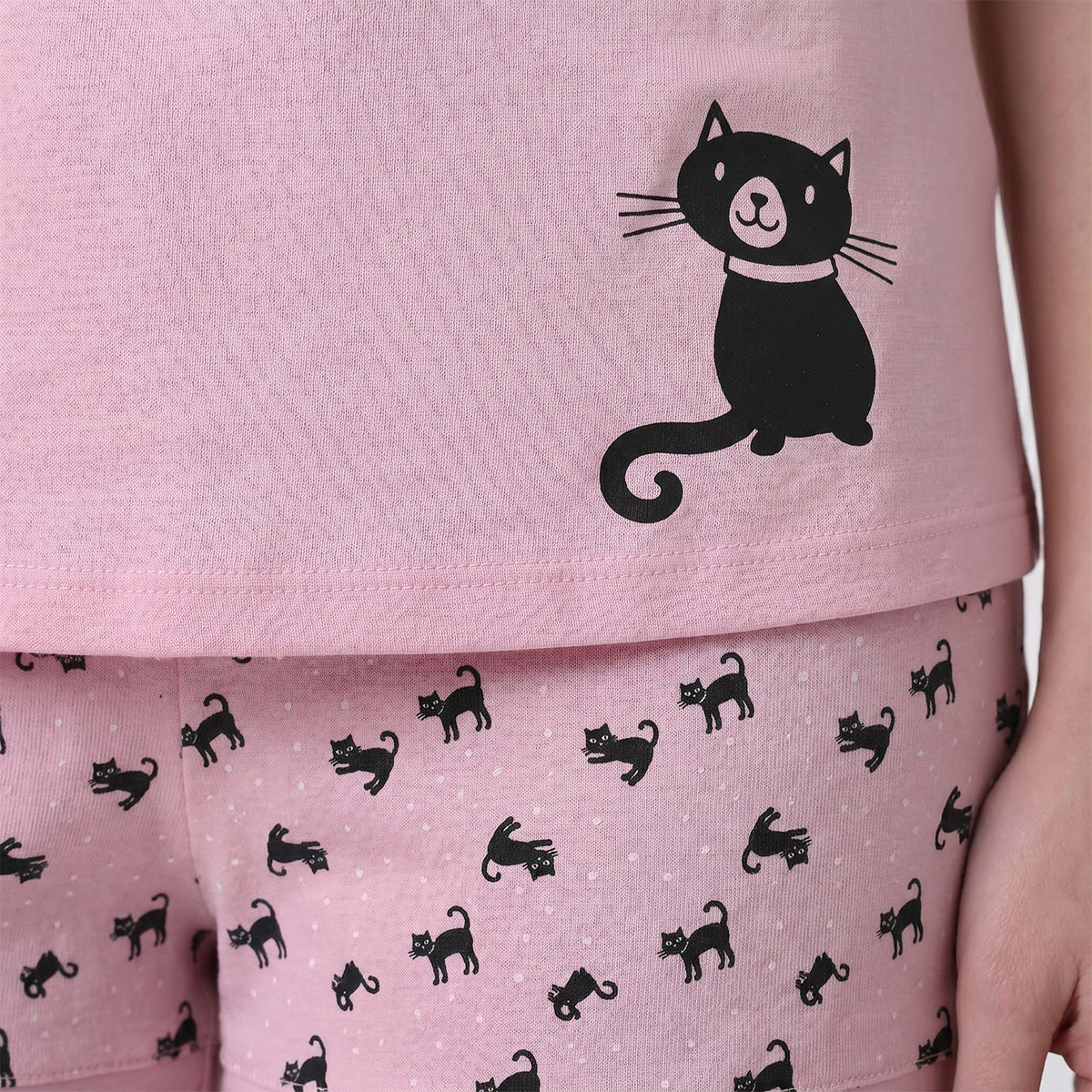 Pigiama donna con gatto 100% cotone Lovable L0EQM