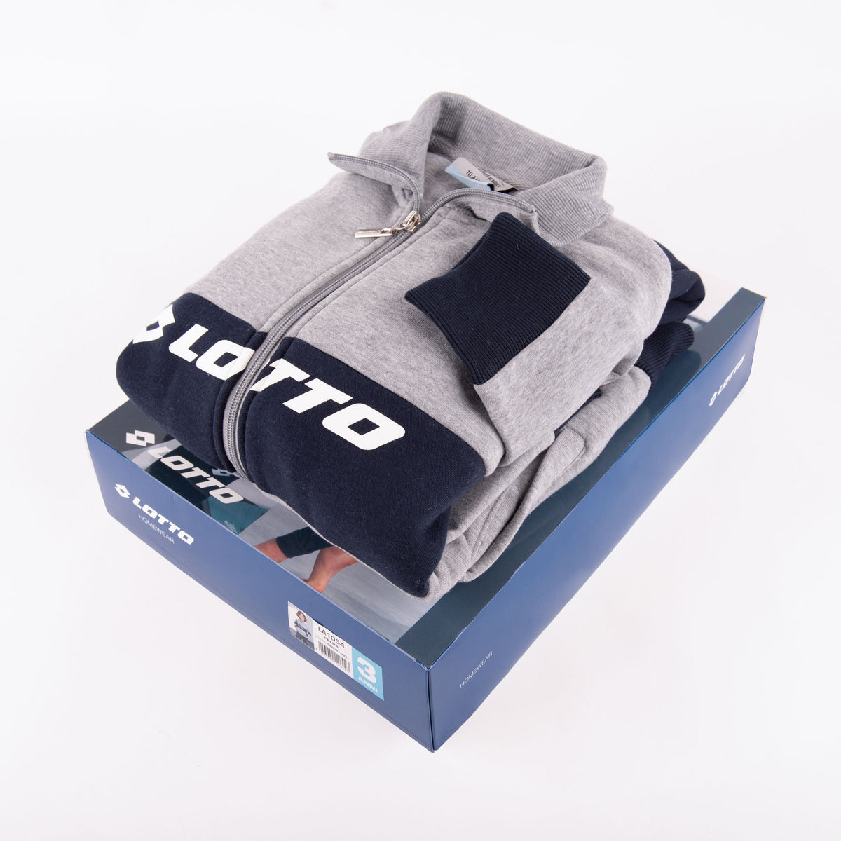 Tuta bambino Lotto LA1054 cotone felpato grigio