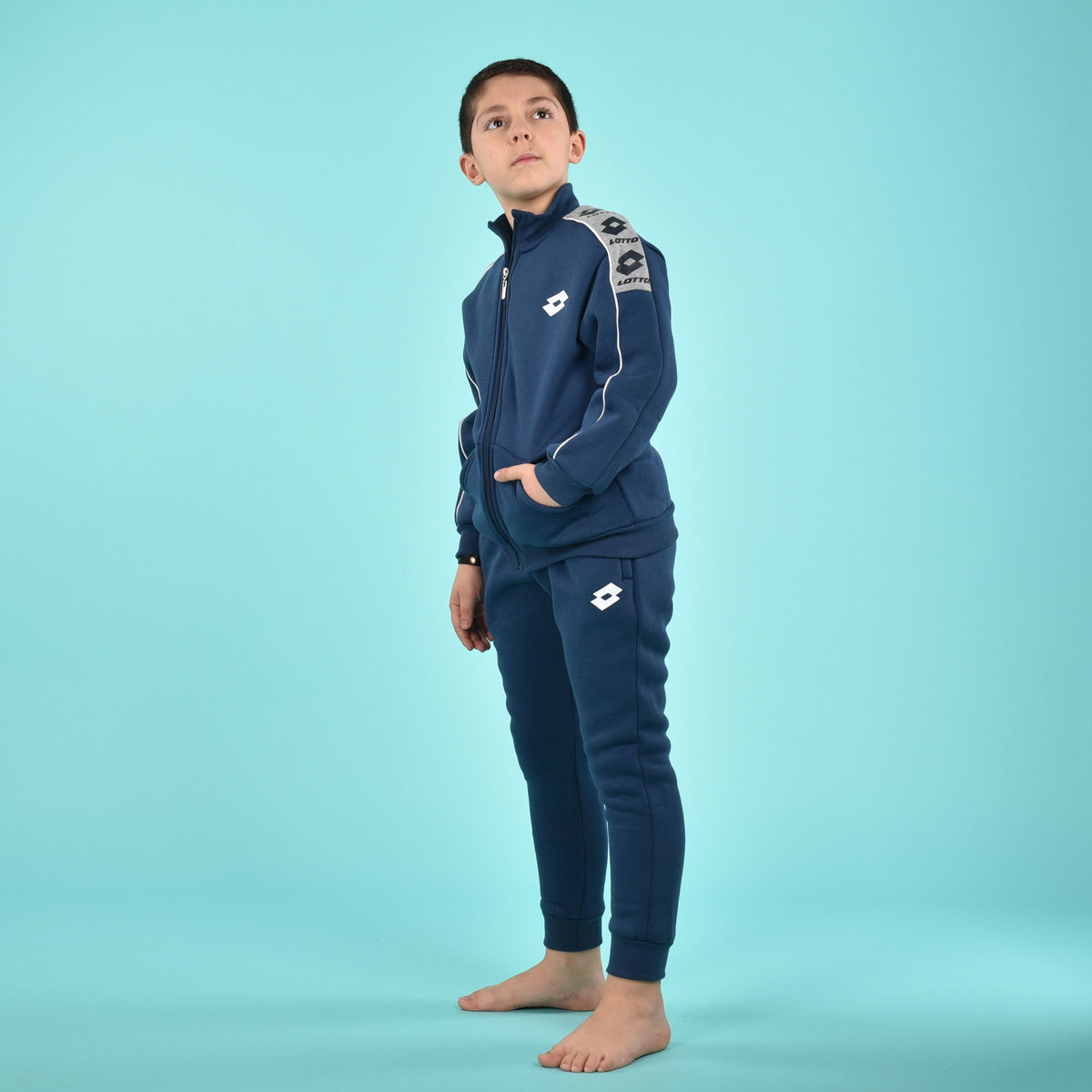 Tuta bambino Lotto LA1055 aperta felpata jeans