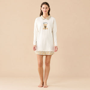 Abitino donna con orsetto in caldo cotone Noidinotte LA3624