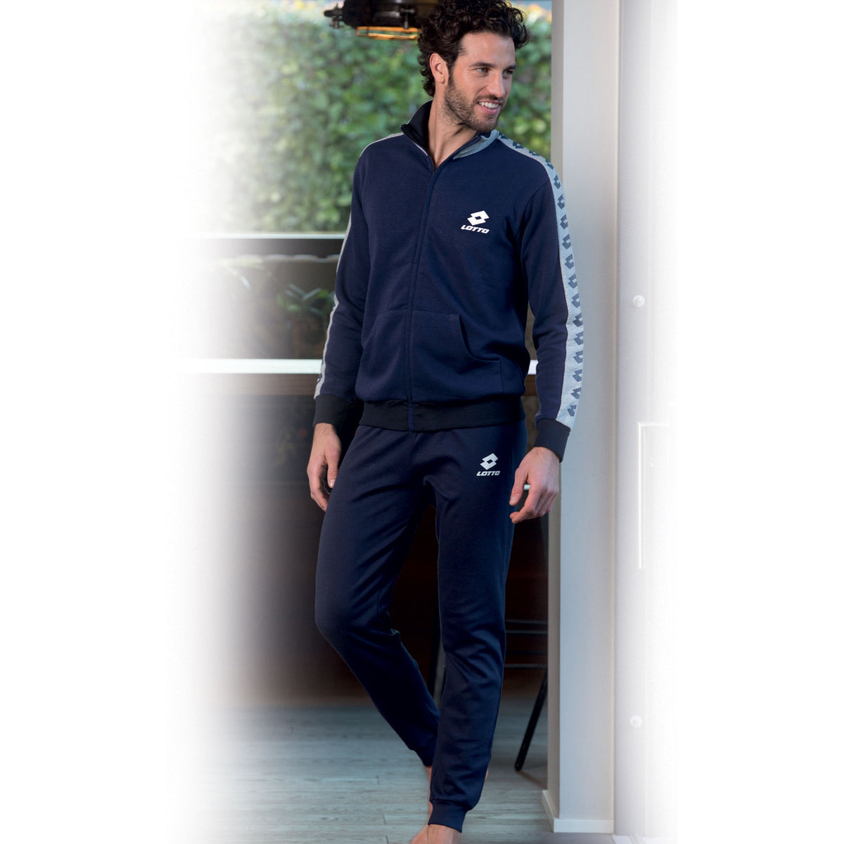 Pigiama uomo Lotto LA6030 cotone felpato blu