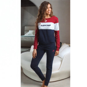 Pigiama donna Lotto LA6036 cotone felpato blu