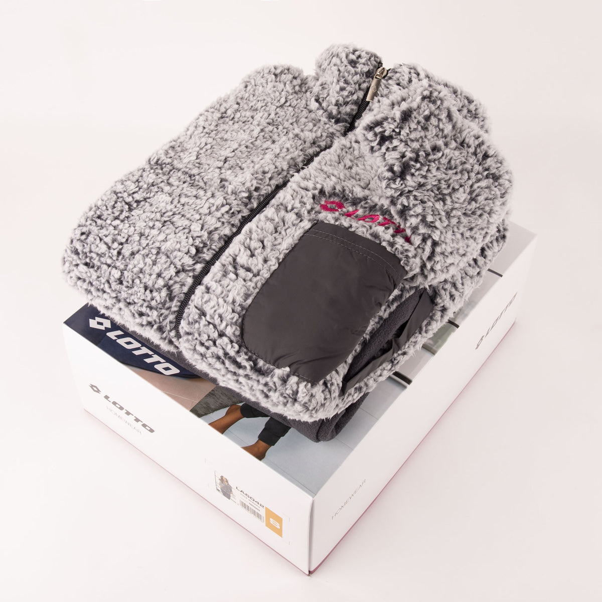 Tuta donna Lotto in sherpa caldissima e soffice giacca zip LA 6042 grigio