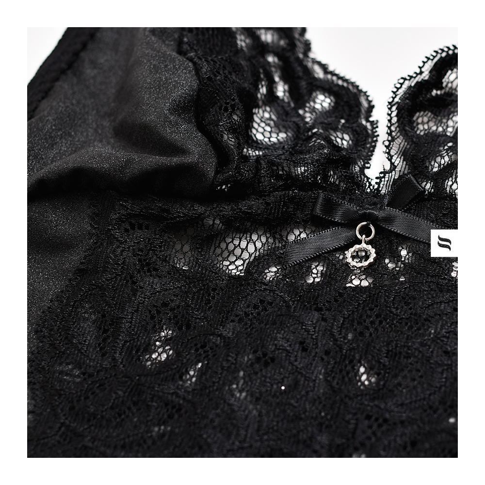 Corsetto con reggicalze + perizoma in pizzo Obsessive Laluna