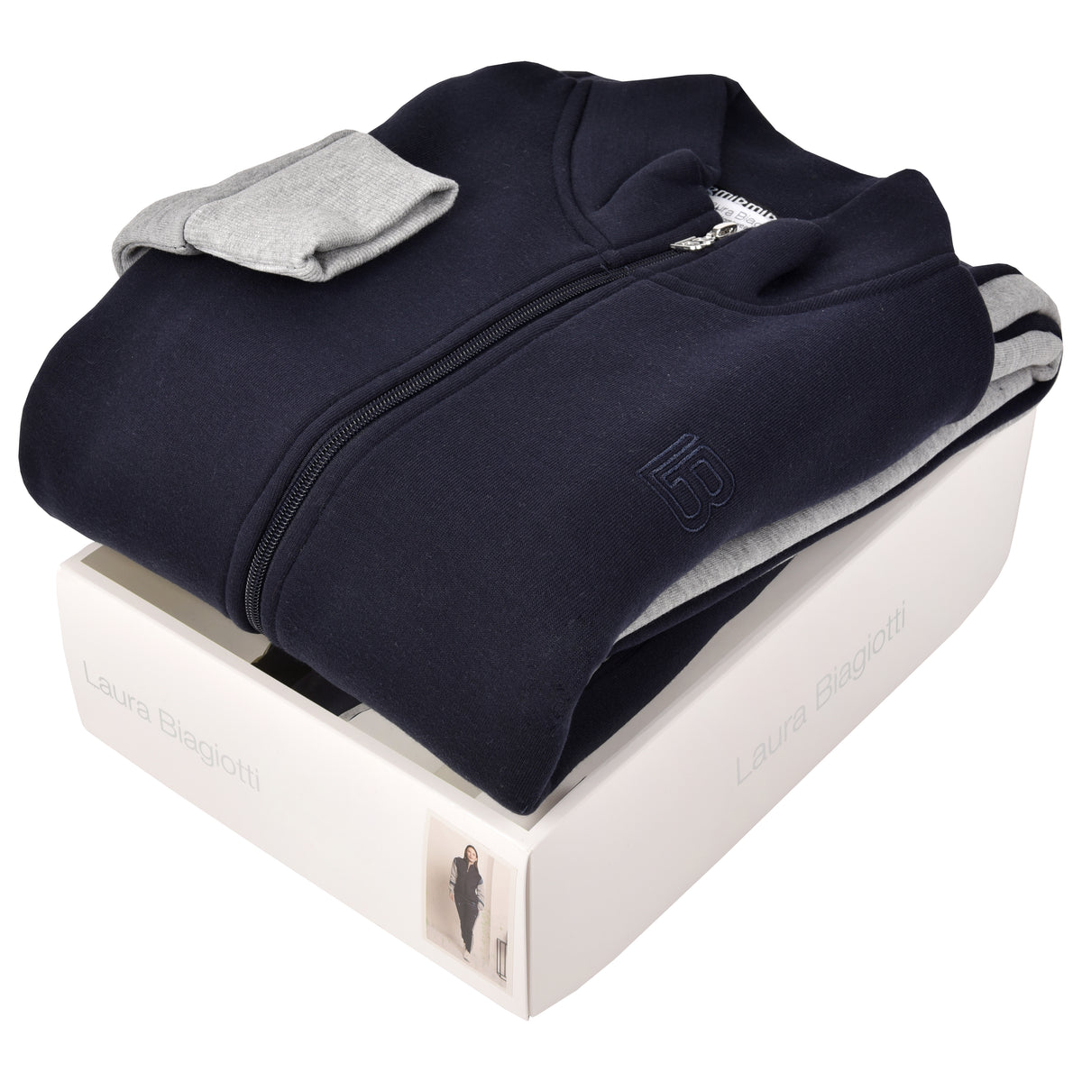 Tuta donna invernale felpata Laura Biagiotti BOS96576S blu grigio