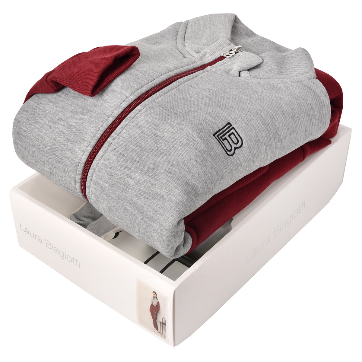 Tuta donna invernale Laura Biagiotti BOS96577S caldissima bordeaux grigio