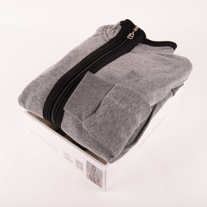 Tuta donna invernale Laura Biagiotti 96456 cotone felpato aperta grigio melange