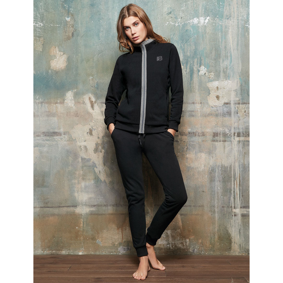 Tuta donna invernale Laura Biagiotti 96456 cotone felpato aperta nero