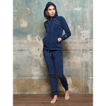 Tuta donna Laura Biagiotti 96459 cotone felpato aperta cappuccio navy