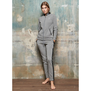 Tuta donna invernale Laura Biagiotti 96460 cotone felpato aperta grigio melange