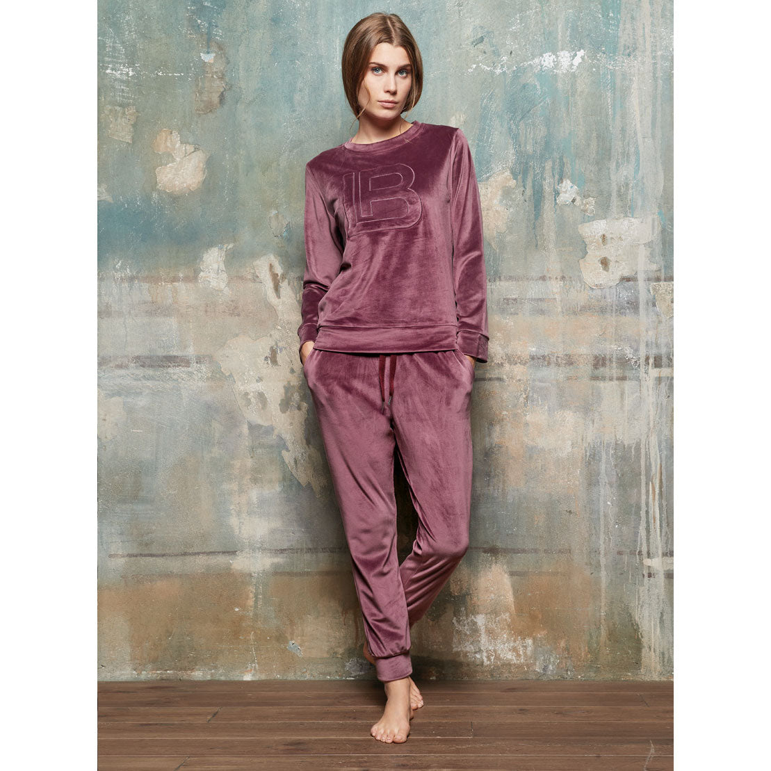 Tuta donna invernale Laura Biagiotti 96464 velluto gianduia